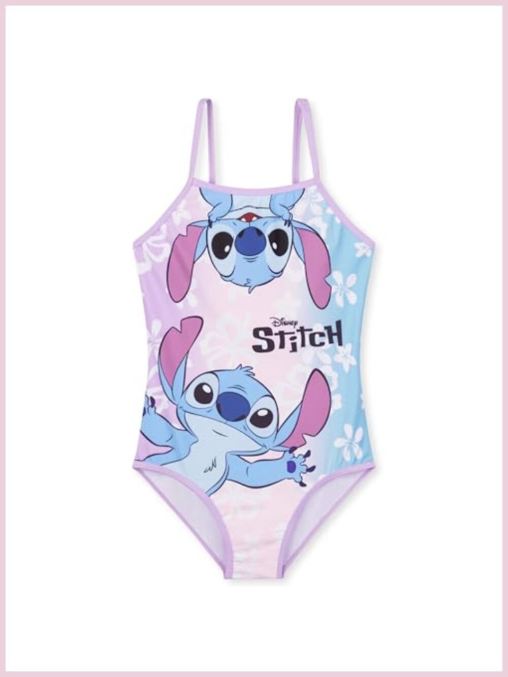Disney Stitch Girls One Piece Swimsuit Stretchy Swimwear